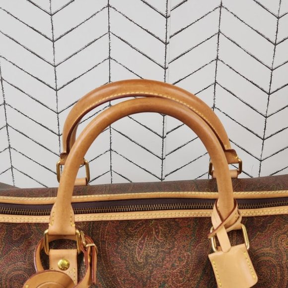 Authentic pre-owned Etro Bordeaux Paisley Boston Bag - Picture 6 of 16